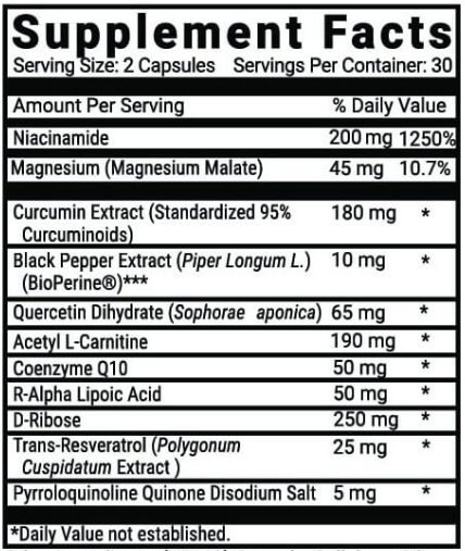 Advanced Mitochondrial Formula supplement facts