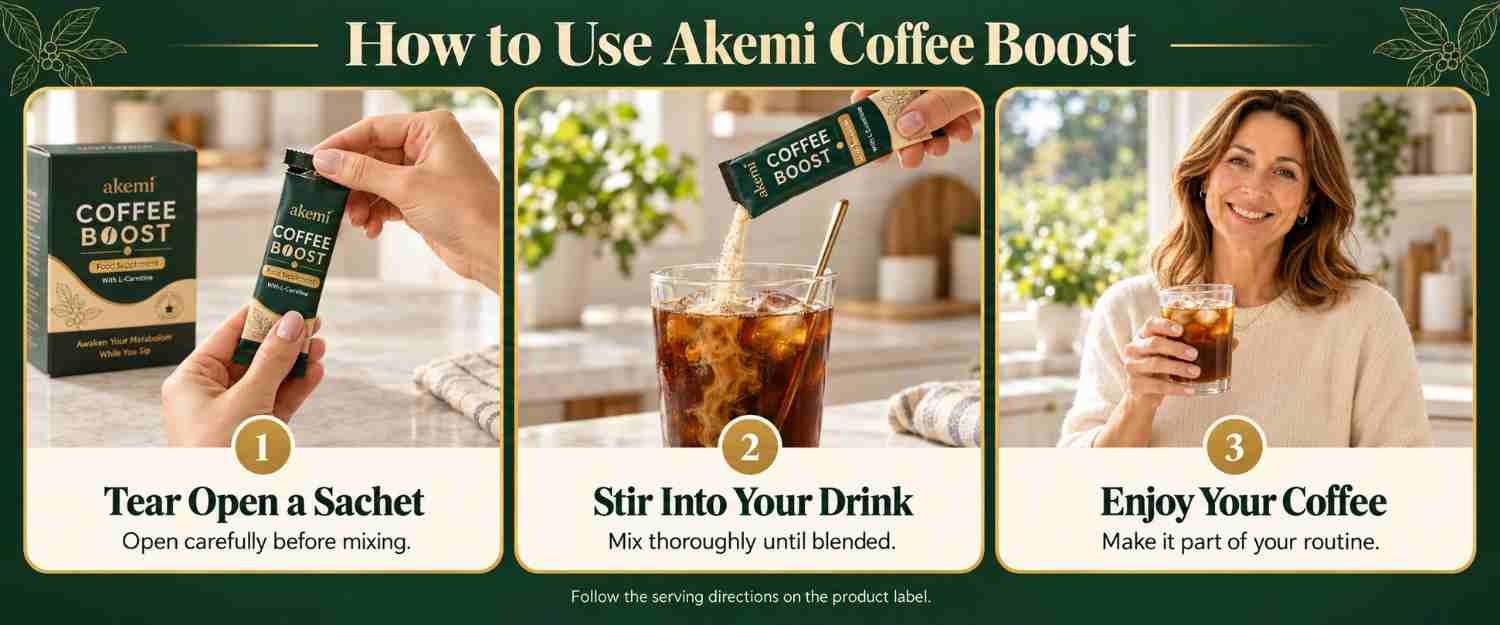 Akemi Coffee Boost use