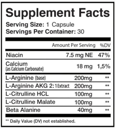 MemoVance Pro supplement facts